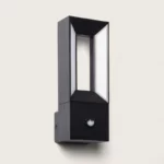 Applique Murale Extérieure LED Aluminium Noire avec Détecteur de Mouvement
