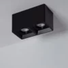 Plafonnier  Carré Double Noir avec Ampoule GU10
