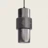 Suspension Métal et Verre ( Ambre / Gris Fumé ) – Image 2
