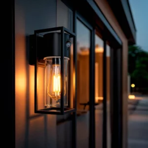 Applique murale Gris anthracite avec détecteur de mouvement